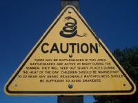 a rattlesnake warning sign