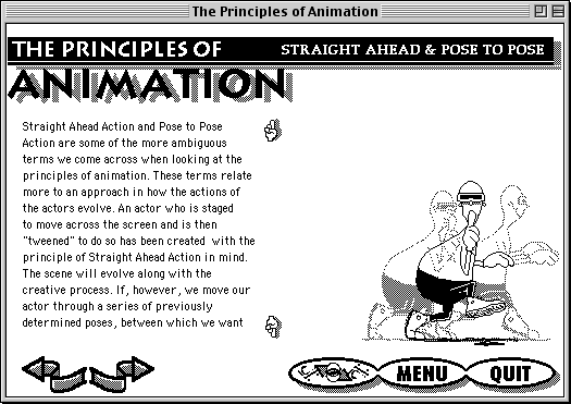 Straight Ahead & Post to Pose screen from The Principles of Animation