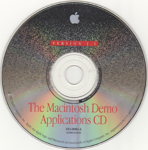 The Macintosh Demo Applications CD Version 1.1 disc