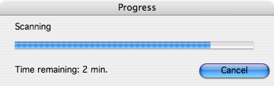 scan progress dialog