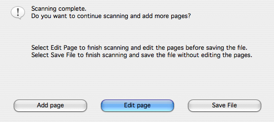 scanning complete dialog